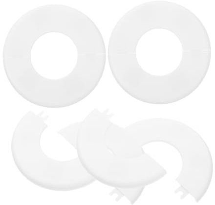 BEBEMOKO 4pcs Pool Ladder Escutcheons Covers for Inground Pool Handrail White Split Flange Design for Swimming Steps Decoration