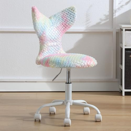 Ya-Home Sedia da Scrivania Bambina Poltrona Girevole Regolabile in Altezza Sedia per Bambini a Sirena per Cameretta, Rosa