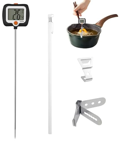 Thermographe à viande numérique, thermographie alimentaire - Thermographe à eau rotatif avec pince - Gadget de cuisine portable, instrument de mesure de température pour l'extérieur