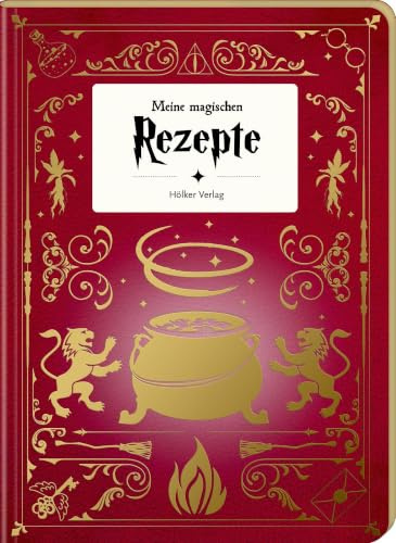 Meine magischen Rezepte - Zauberschüler Rot: Einschreibbuch: Rezept-Einschreibheft für Potter-Fans; liniert, Folienschnitt und individuelles Inhaltsverzeichnis (Rezeptbücher)