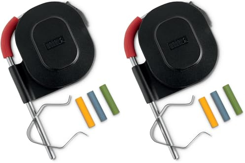 Weber iGrill/Connect Smart Grilling Hub Messfühler für Grillkammer, bis 315° C, einfach Klammer zur Befestigung am Grillrost, zur Überwachung der Umgebungstemperatur, 1 Stück - Silber (7212)