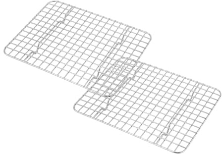 OUNONA 2piezas Rejilla Para Hornear De Acero Inoxidable Rejilla Para Enfriar Pan Accesorio De Enfriamiento Útil Cocina De Alambre Resistente Al Desgaste Para Enfriar Pan