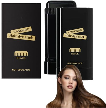 Peigne de teinture capillaire pour femme, bâtons de couleur capillaire pour couvrir le gris, peigne de teinture capillaire portable pour la couverture des cheveux gris (NOIR * 2)