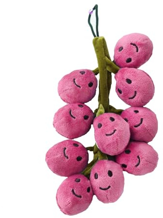 Syzplnwy Plush Grape Toy: Multicolor Soft Fruit Decor for Car/Bag/Wall (Red)