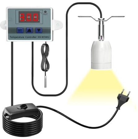 Zinueen Lampada per Tartarughe di Terra, Terrario, Controllo Intelligente Della Temperatura, per E27, per Tartarughe, per Esterni, Serpenti, Lucertole, Tartarughe con Interruttore on/off (B)