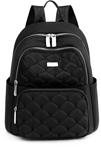 Travistar Zaino da donna borsa a tracolla impermeabile in nylon casual zaino da scuola zaino da donna piccolo zaino per donna zaino antifurto, Zaino Donna Nero -F015