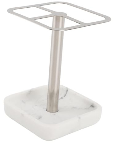 EIMSOAH Porta dello Spazzolino da Denti, 304 Porta dello Spazzolino da Denti in Acciaio Inossidabile, Supporto per il Dentifricio Arrugginito, 3 Slot per il Bagno (Argento)