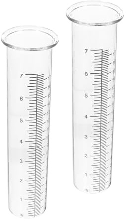 Gadpiparty Lot De 2 Tubes Pluviomètres Transparents 7 Pouces pour Jardin, Pièces De Rechange en Plastique Résistant, Suivi Précis des Précipitations Extérieur