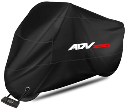 Para ADV350 adv 350 2022 2023 2024 Funda para motocicleta para exteriores e interiores de 210D en poliéster, resistente al polvo, al viento, a la lluvia, impermeable (265cm * 105cm * 125cm)