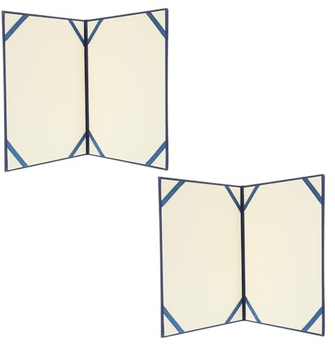 POPETPOP Lot de 2 Pochettes pour Certificats A4 Bleu Double Face à 8 Coins Rigides Étui de Présentation Format Lettre 15×21 CM Porte-Diplôme Scolaire et Étui de Rangement pour