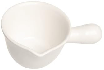 Såsskål Flerfärgad keramisk handtag såsskål mini kaffemjölkkanna såsbåt med dropppip Såskanna(Vit)