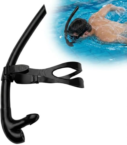Tuba da nuoto frontale professionale per adulti, punta in silicone morbido con valvola di spurgo a senso unico, ideale per l'allenamento di triathlon e nuoto, cinghia regolabile e confortevole