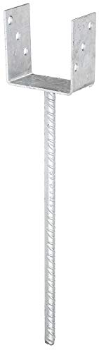 U-Shaped Post Stirrups with Extra-Long Concrete Anchor Riffler Tool Steel Galvanised Opening Width lichte Breite: 101 mm