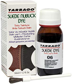 Tarrago | Tinte para Ante | Color Marrón Oscuro | Suede Nubuck Dye 50 ml | Tinte Para Zapatos, Calzado, Bolsos y Accesorios | Apto Para Ante Natural y Sintético, Nobuck y Similares