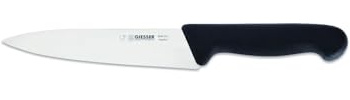 Giesser seit 1776 - Made in Germany - Tranchiermesser schwarz, Basic Black, Klinge 16 cm, rutschfest, schmales Kochmesser spülmaschinenfest, rostfrei
