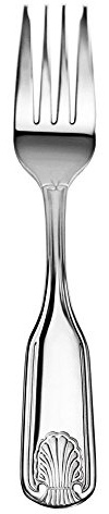 New Star Foodservice 58307 Shell Pattern, 18/0 Stainless Steel, Salad Fork, 7.1-Inch, Set of 12