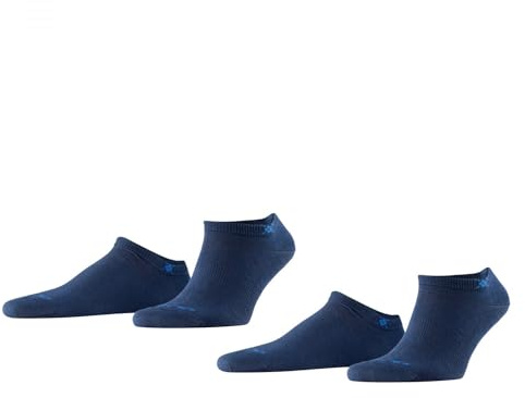 Burlington Everyday Sneaker Multipack M Sn cotone bassi tinta unita confezione di 2 paia, Calzini corti Uomo, Blu Marine 6120, 40-46
