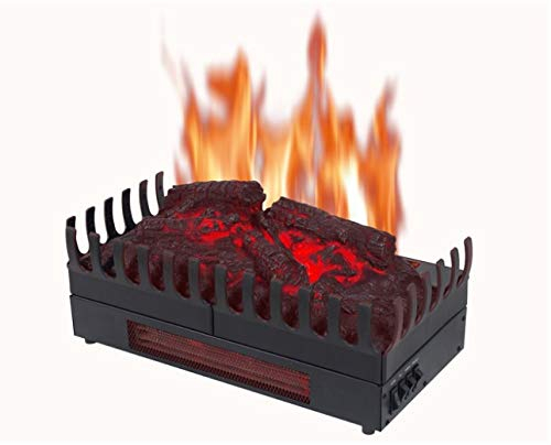 CHEMIN'ARTE Camino elettrico con Effetto Fiamma LED - Legno Sintetico - 45 x 23 x 24 cm - Fuoco Elettrico - Riscalmento 2000W