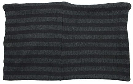 Rotfuchs Bufanda de tubo de bucle bufanda de punto a rayas moda gris-negro 100% lana (Merino)