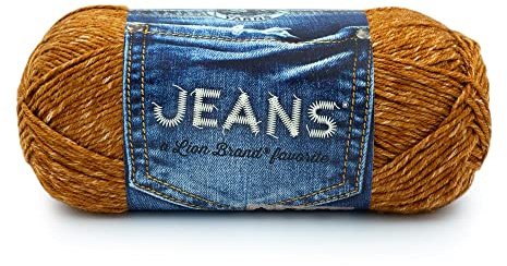 Lion Brand Yarn, Soft Jeans Yarn for Crocheting and Knitting, Top Stitch, 1 Pack