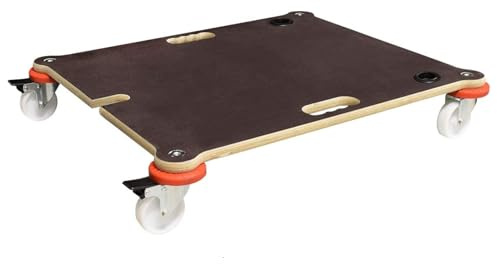 WAGNER Transportroller Transporthilfe I Schichtholz mit Grip 70 x 60 x 12,5 cm, Tragkraft 200 kg I Stapelwagen für Stühle Gastronomie I Möbelroller mit Umgebung Schutzprotektoren I FSC® I Made in DE
