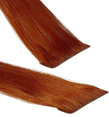 hair2heart Premium Invisible Tape Extensions Echthaar - 40 Tapes 60cm Kupferrot