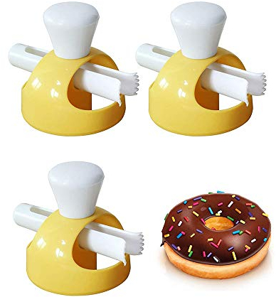 NO 3 Pezzi Donut Cake Mould, Ciambelle Con Pinza Per Intingerle, Ciambelline Stampo Cucina Plastica Doughnut Maker Mould, Antiaderente Donut Maker Doughnut Plastica Donut Stampo Utensile Mould