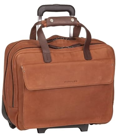 HAROLD'S 2-Rollen Businesstrolley Leder 40 cm Laptopfach