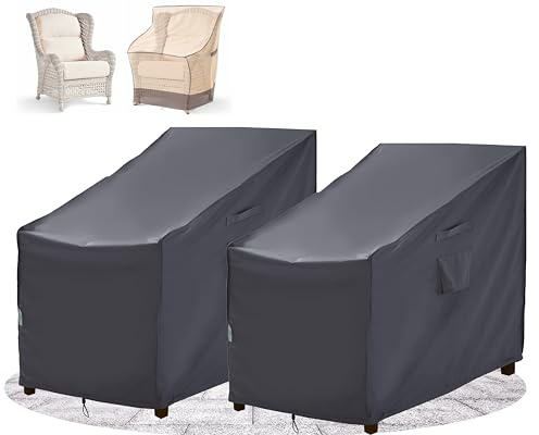 F&J Outdoors Abdeckung Gartenstühle Wasserdicht 89x99x66/91cm 2er-Pack | Schutzhülle gartenmöbel Gartenstuhl Abdeckung Gartenmöbel Schutz Abdeckungen Plane Wasserdicht Witterungsbeständig Reißfest
