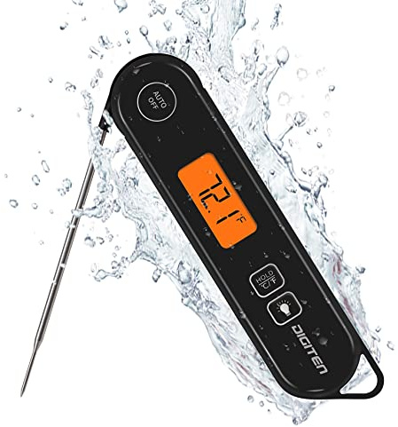 DIGITEN Baking Thermometer for Candy Outdoor BBQ Thermometer Indoor Kitchen Meat for Grilling Waterproof Instant Read