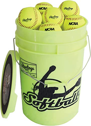Rawlings | NC12BB Fastpitch Softballs & Bucket | 12 | 18 Count