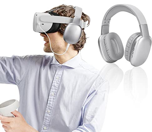 Gaming Headphones Compatible with Meta Quest 2 Headset Increase VR Immersion - VR Headphones with Custom Length Cable, Optimized Gaming Audio Driver, VR Accessories