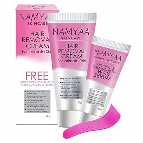 Avoka Naturals Namyaa Crema Rimozione Dei Capelli per Pelle Intima con Dopo Cera Siero Lenitivo 60g
