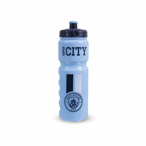 Hy-Pro Officially Licensed Manchester City F.C. Plastic Bottle – 750ml, Water Bottle, 0.75L, Reuseable, Retractable Nozzle, Lightweight, Sports Bottle, BPA Free, Great Man City Gift Idea