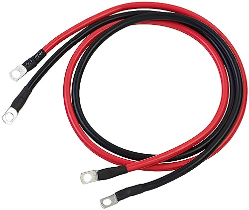 revolt Kabel: 2er-Set Batteriekabel, je 150 cm, 35 mm², rot/schwarz (Autobatteriekabel, Batteriekabel für Wechselrichter, Auto)