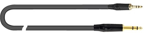 QUIK LOK - JUST/J35JS-2 Cavo Audio Adattatore Jack TS 6,3 mm a Mini Jack TRS 3,5 mm Stereo, Lunghezza 2 m, Serie JUST, Nero, per Mixer, Hi-Fi, Home Studio, Impianti Audio