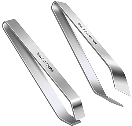 WUDQIJI Grätenzange Grätenpinzette 2 Stück Fischgrätenzange Fischzange Küchenpinzette Fischgrätenpinzette FischgräTen-Entferner FischgräTen-Clip Profi Oblique Und Flacher zum Entgräten