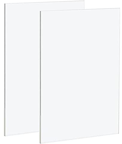 GSHUR Confezione da 2 Fogli in Acrilico Trasparente A3, 42 x 29 cm, Plexiglass Spessore 2 mm, Pannelli per Decorazioni, Display, Cornici, Pittura