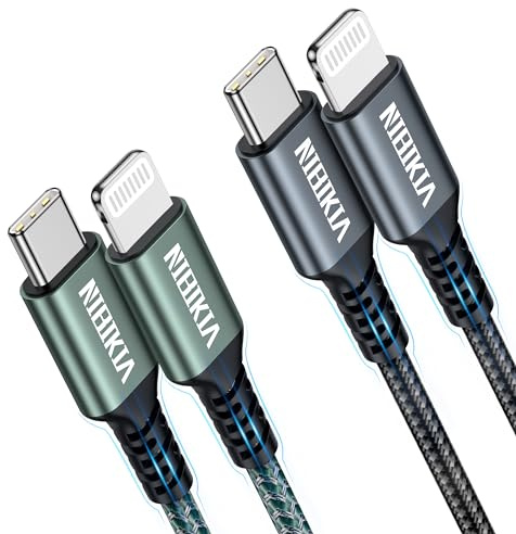 Cable USB C a Lightning [2M 2Pack] MFi certificado Power Delivery Type C to Lightning Cable de carga compatible con iPhone 14 13 12 11 X 8