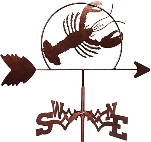 Wetterfahnen, Schmetterlings-Hummer-Silhouette, Windfahne, Windrichtungsanzeiger, Wetterhahn, Edelstahl mit Anti-Rost-Beschichtung