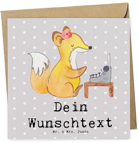 Mr. & Mrs. Panda Personalisierte Deluxe Karte Assistentin Herz - Geschenke, Geburtstagskarte, Grußkarten Personalisiert, Grußkarte, Hochzeitskarte, Geschenk, Selbst Gestalten