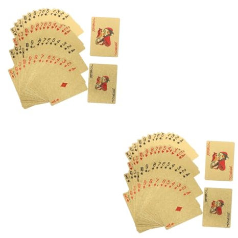 TOYANDONA 2 Kisten Spielkarten Mit Goldfolie Pokerspiel Spielzeug Für Kartenspiele Brettspielkarten wasserdichte Spielkarte Requisiten Für Familienspiele Luxus-Spielkarten Das Haustier