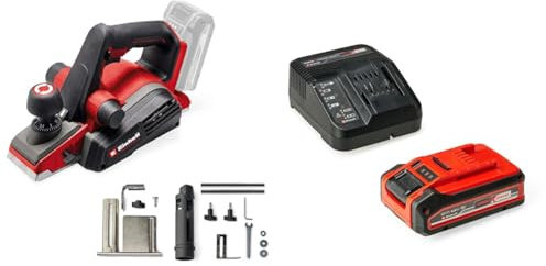 Einhell Professional Rabot portatif sans fil TP-PL 18-3 Li BL-Solo Power X-Change (18V, sans charbon, largeur 82 mm, profondeur de passe 3 mm max, arbre porte-fer) avec Batterie 4,0Ah PLUS et Chargeur