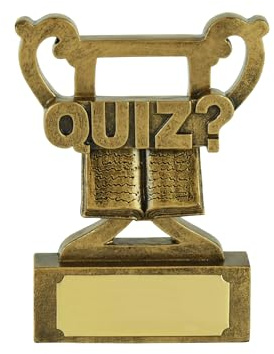 SilverTrophy: Quiz Game Trophy Prize - Pub Quiz, Bar Trivia, Quizzers, Family & Friends Host Game Nights, General Knowledge Questions, Puzzle Solver, Quiz Night.