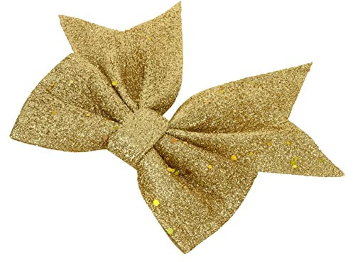 Garneck Weihnachtsschleife Gold Staub 30x35cm PVC Selbstgemacht Bogen Dekoration Für Weihnachtsbaum Kranz Wiederverwendbar Festliche Bogendekor