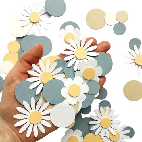 100 Stück Konfetti Gänseblümchen Deko Tischdeko Geburtstag Daisy Blütenkonfetti Konfetti Groß Rosa Mädchen Blumen Konfetti Hochzeit Pastell Basteln Diy Dekoration für Party Zubehör Blumen Tischdeko