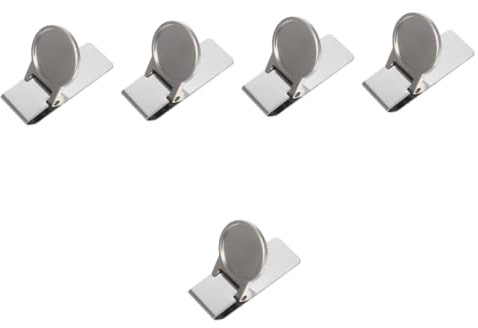 Tofficu 5 Stück Geldklammer aus Edelstahl zettelhalter Money Clip Portemonnaie Clip Geldhalter geldbörse Clip Geldklammer bar rostfrei für praktische Geldklammer Kleiner Büroclip Silver