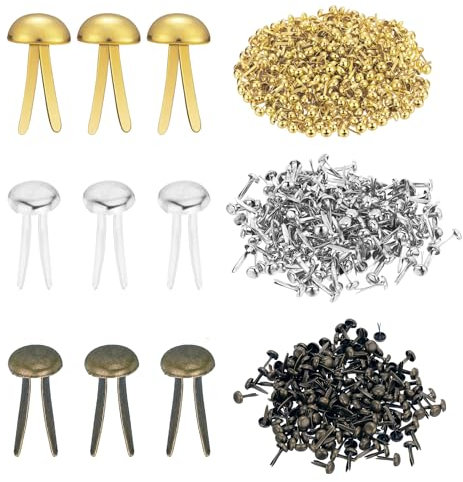 150stk Musterbeutelklammern Musterklammern Metall Rundkopfklammern Mini Brads Leicht Und Wiederverwendbar Heftklammern Splinte Langlebig Für Papier Basteln Handwerk Scrapbooking