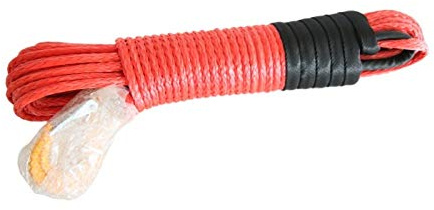 Corde de treuil synthétique, Rouge 5/16 * 100Feet corde de treuil synthétique 4x4, accessoires de treuil d'ATV, cordes de remorquage, corde UHMWPE, câble de treuil VTT Pour véhicule tout-terrain, 4x4,