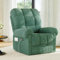 Welzona Recliner Chair for Adults, Electric Recliner Armchair with Infinite Position, USB Port, Ultra-Comfy Padded Cushion Corduroy Reclining Chairs for Living Room with Side Pokect, Green